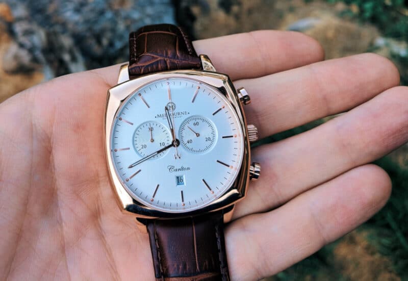 Melbourne Watch Company Carlton Classic Rose Dial in hand