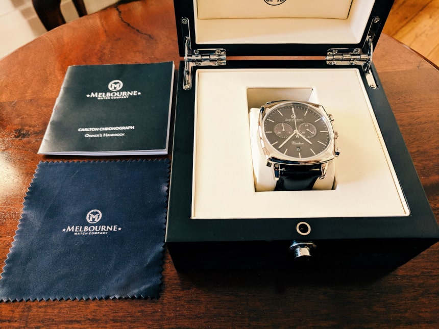 Melbourne Watch Company Unboxing with instruction booklet and cloth