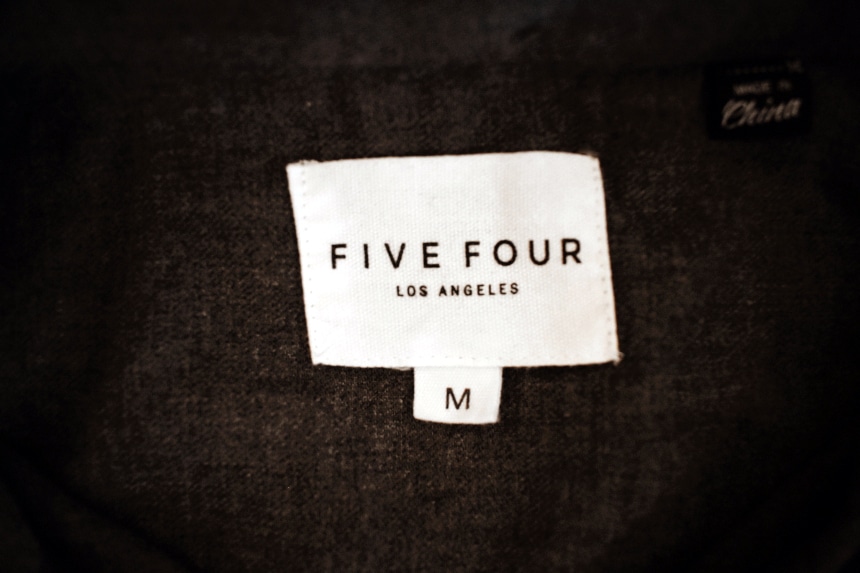 Menlo Club Five Four Grey Long Sleeve Button Down Collar Tag