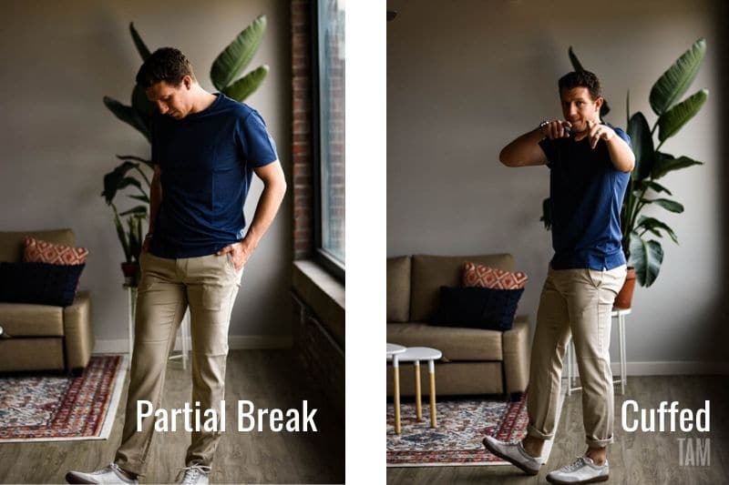 Mizzen Main Chinos Partial break vs cuffed