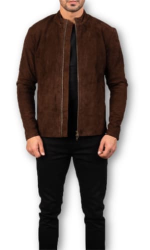 Suede Mocha Biker Jacket