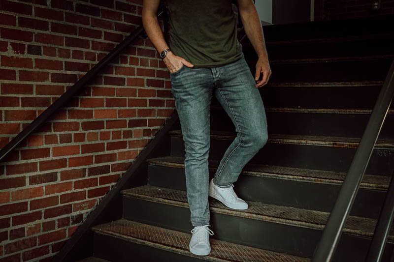 model wearing KOIO sneakers