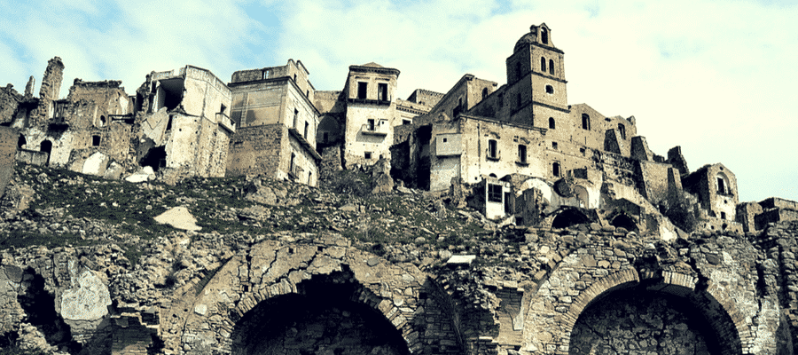 Ghost town in Craco, Italy