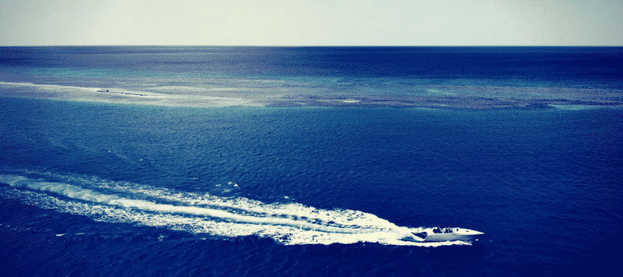 Speedboat on the ocean