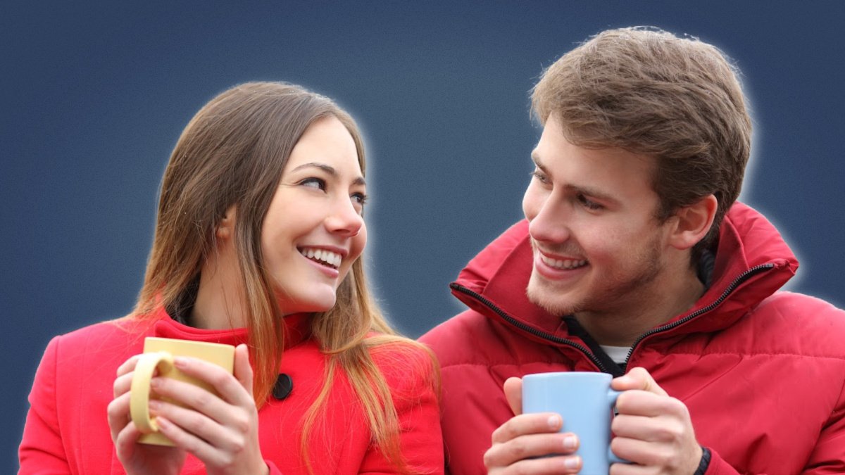 Questions to Ask Your Girlfriend Couple laughing and hanging out in winter