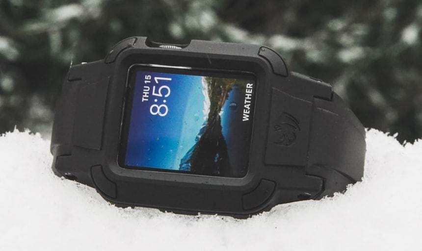 Rhino Band Stealth Black on side in the snow
