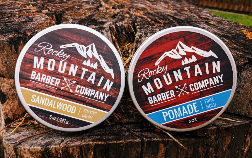 Rocky Mountain Barber Company Review: Shaving Cream and Pomade Side By Side