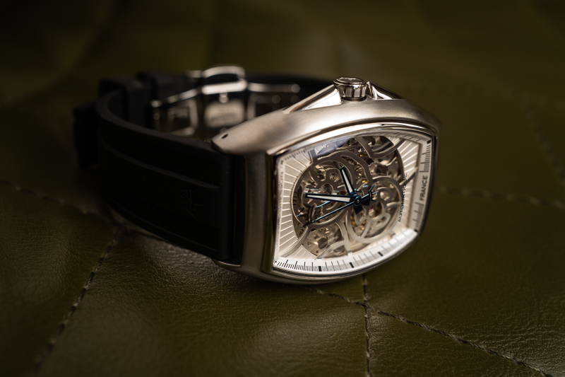 Silver Yonger Bresson Watch on Leather Chair