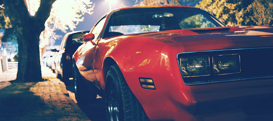 Sports car parked on nice street