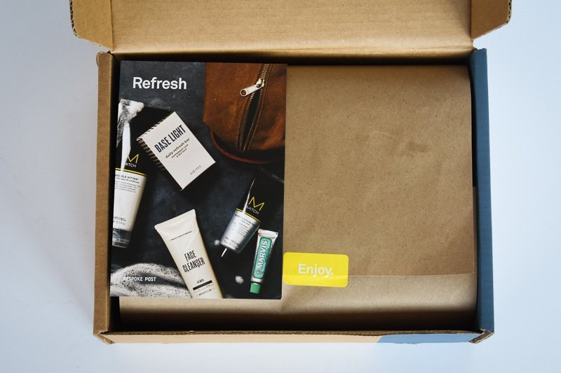 Subscription Boxes for Men Top Down Unboxing of Bespoke Post Refresh
