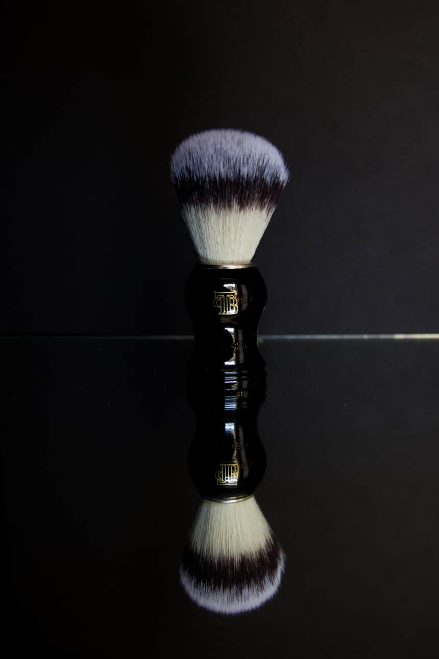 The Personal Barber Shaving Brush Standing Up With Reflection Showing
