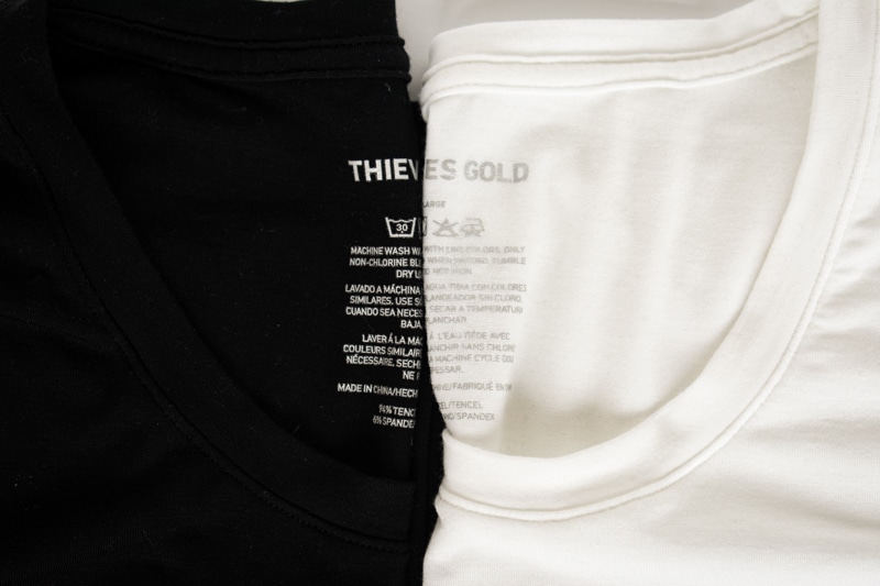 thieves gold tencel shirts white and black