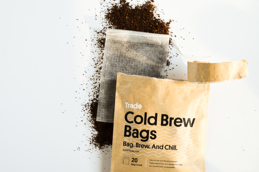 Trade Coffee Cold Brew Bag Open Top Down