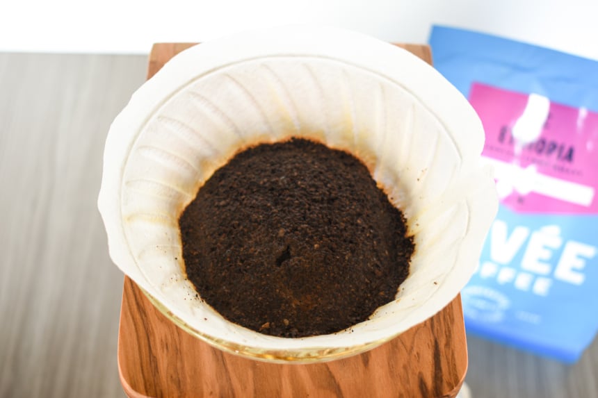 Trade Coffee Cuvee Ethiopa Coffee Grounds In Filter