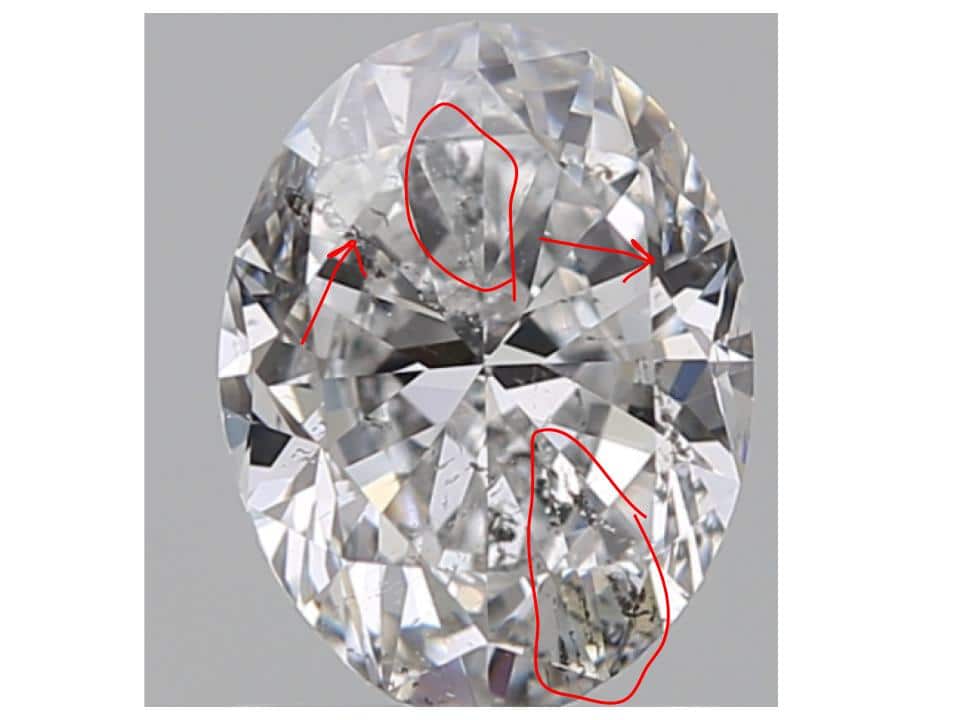 detailed markings on heavy inclusion diamond