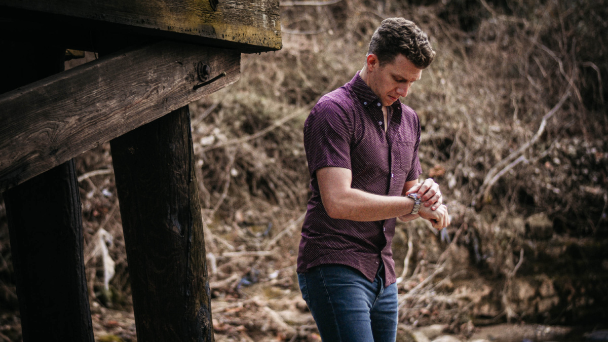 What is OOTD Model wearing State and Liberty clothing outside and looking at watch